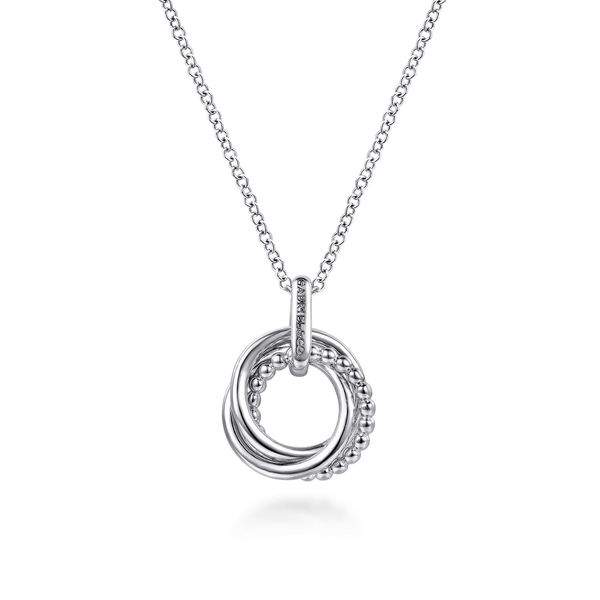 14K Yellow Gold and 925 Sterling Silver Bujukan Interlocking Circle Door Knocker Pendant Necklace Image 4 Koerbers Fine Jewelry Inc New Albany, IN