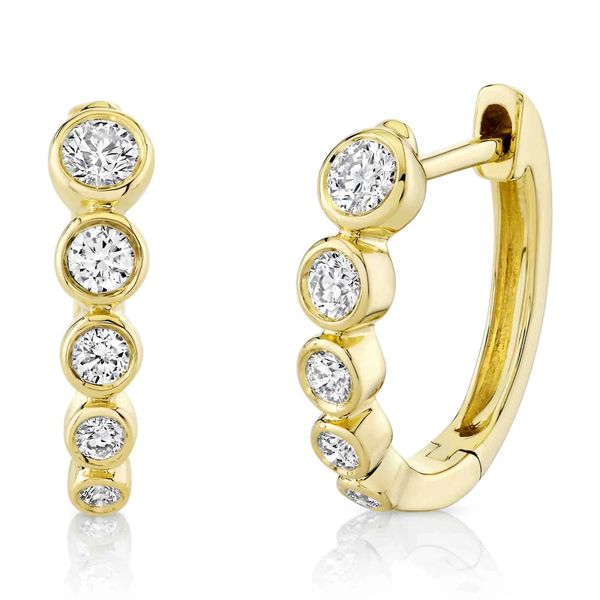 14K Yellow Gold Diamond Huggie Earrings Koerbers Fine Jewelry Inc New Albany, IN