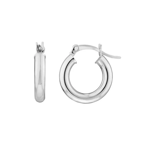 14K White Gold Polished Hoop Earrings Koerbers Fine Jewelry Inc New Albany, IN