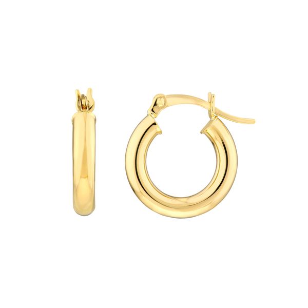 14K Yellow Gold Polished Hoop Earrings Koerbers Fine Jewelry Inc New Albany, IN