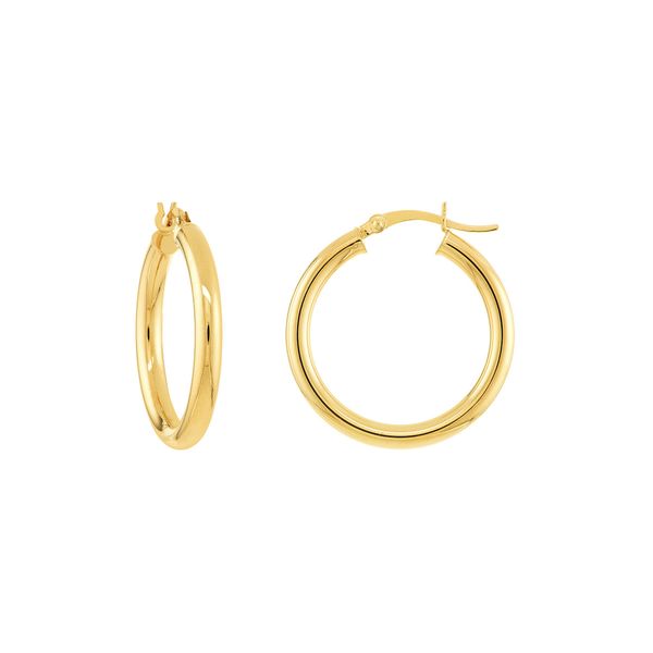 14K Yellow Gold Polished Hoop Earrings Koerbers Fine Jewelry Inc New Albany, IN