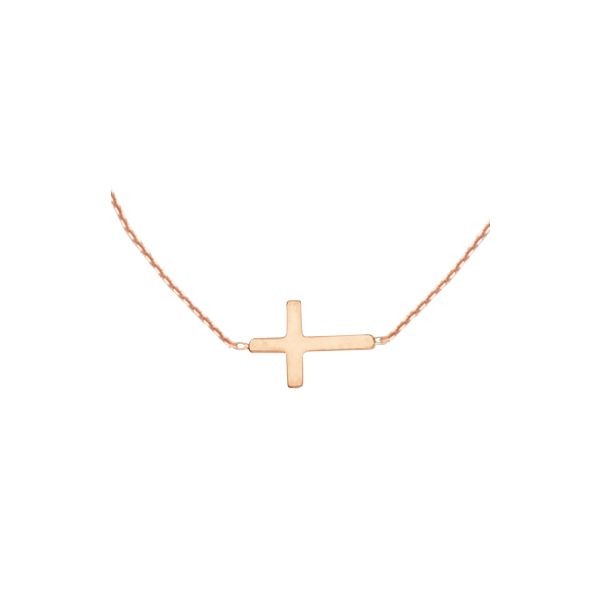 Sterling Silver Rose Plated Mini Cross Necklace Koerbers Fine Jewelry Inc New Albany, IN