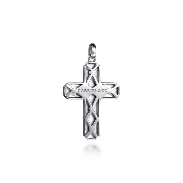 Sterling Silver Geometric Cross Pendant Image 2 Koerbers Fine Jewelry Inc New Albany, IN