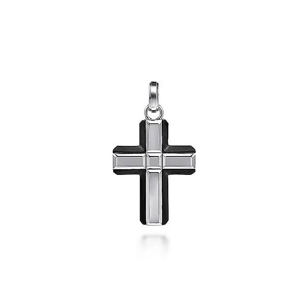 925 Sterling Silver and Titanium Cross Pendant Koerbers Fine Jewelry Inc New Albany, IN