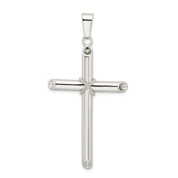 Sterling Silver Polished X Center Large Hollow Tube Cross Pendant Koerbers Fine Jewelry Inc New Albany, IN
