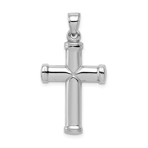 Sterling Silver Rhodium-plated Hollow Reversible Cross Pendant Koerbers Fine Jewelry Inc New Albany, IN