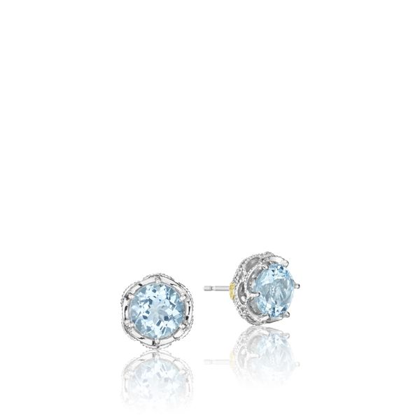 Sterling Silver Crescent Crown Studs featuring Sky Blue Topaz Koerbers Fine Jewelry Inc New Albany, IN