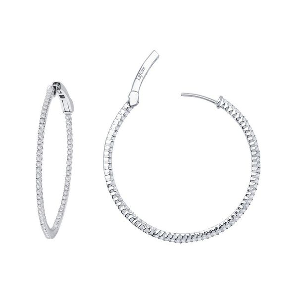 Sterling Silver Platinum Bonded Inside Out Hoop Earrings Koerbers Fine Jewelry Inc New Albany, IN