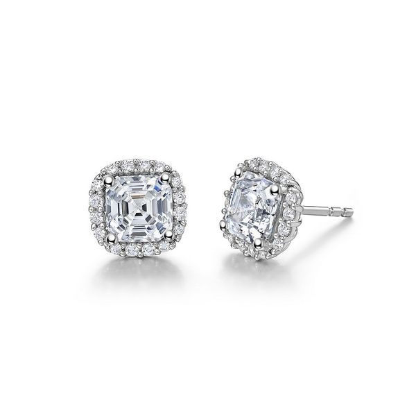 Sterling Silver Bonded with Platinum Halo Earrings Koerbers Fine Jewelry Inc New Albany, IN