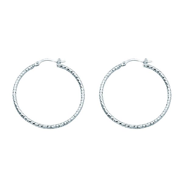 Sterling Silver Diamond Cut Hoop Earrings Koerbers Fine Jewelry Inc New Albany, IN