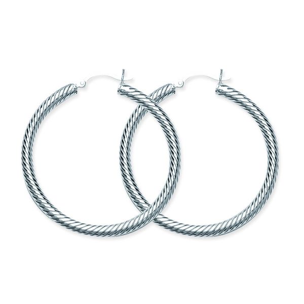 Sterling Silver Twist Texture Hoop Earrings Koerbers Fine Jewelry Inc New Albany, IN
