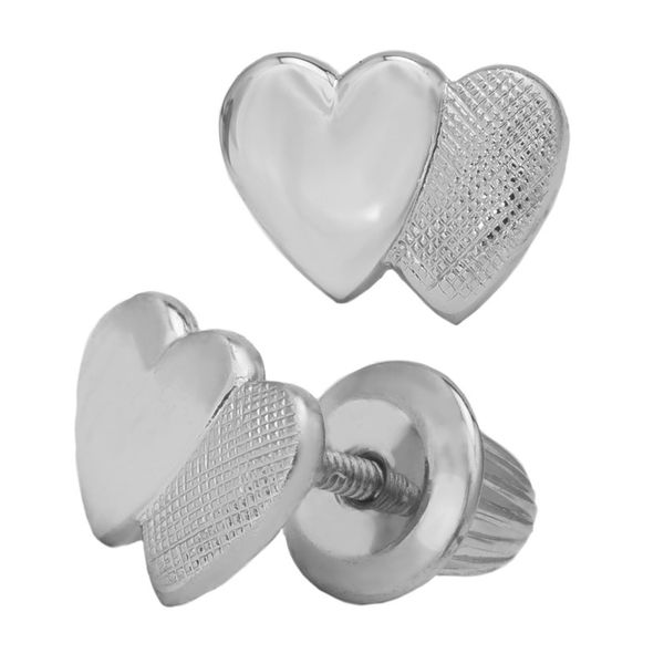 Sterling Silver Double Heart Children's Earrings Image 2 Koerbers Fine Jewelry Inc New Albany, IN