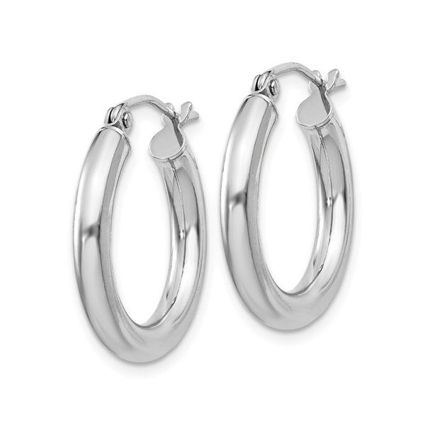 Sterling Silver Rhodium-Plated Round Hoop Earrings Image 2 Koerbers Fine Jewelry Inc New Albany, IN