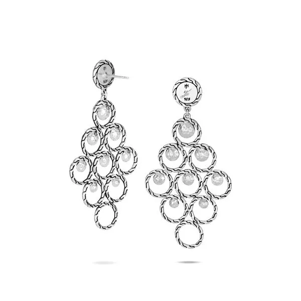 Sterling Silver Dot Hammered Chandelier Earring Image 2 Koerbers Fine Jewelry Inc New Albany, IN