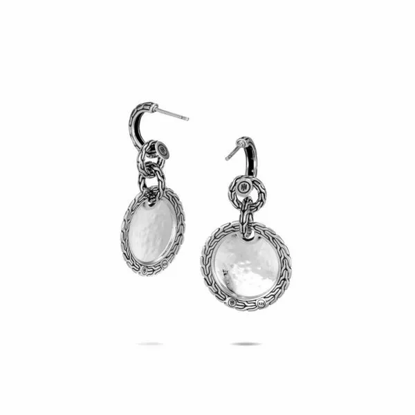 Sterling Silver Classic Chain Hammered Drop Earring Image 2 Koerbers Fine Jewelry Inc New Albany, IN