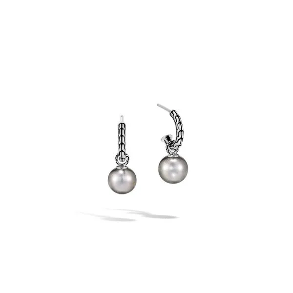 Sterling Silver Classic Chain Drop Earring with Tahitian Pearl Koerbers Fine Jewelry Inc New Albany, IN