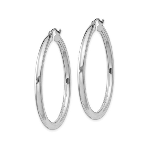Sterling Silver Rhodium-Plated Round Hoop Earrings Image 2 Koerbers Fine Jewelry Inc New Albany, IN