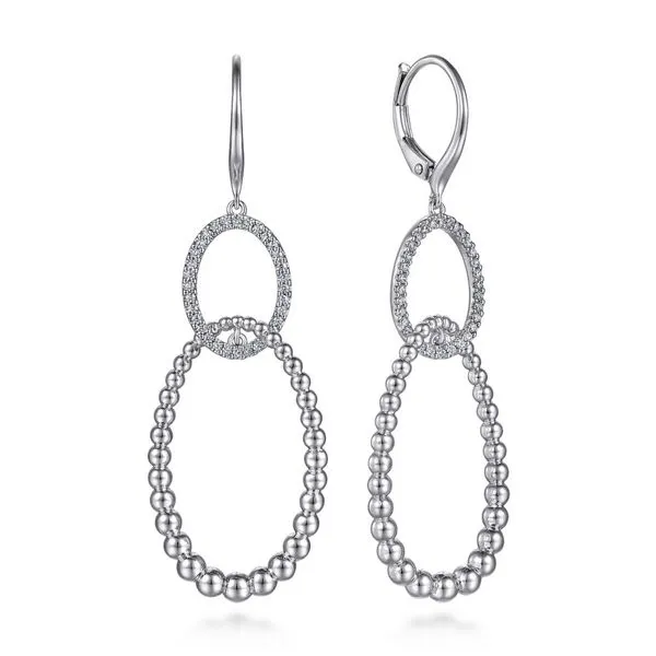 Sterling Silver White Sapphire Bujukan Drop Earrings Koerbers Fine Jewelry Inc New Albany, IN