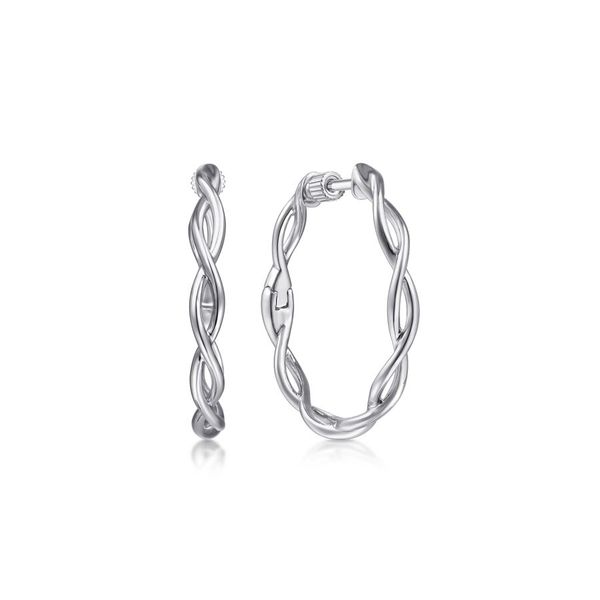 Sterling Silver Twisted Round Classic Hoop Earrings Koerbers Fine Jewelry Inc New Albany, IN