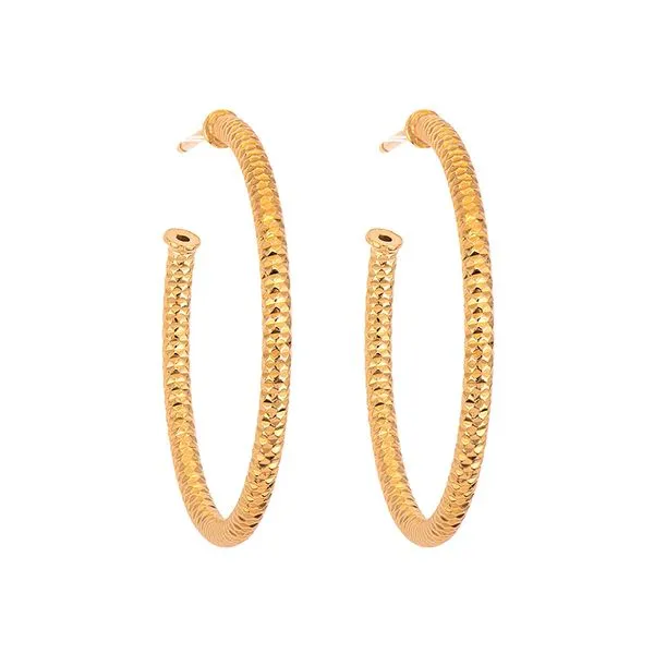 Sterling Silver and Yellow Gold Plated Sparkle Hoops Koerbers Fine Jewelry Inc New Albany, IN