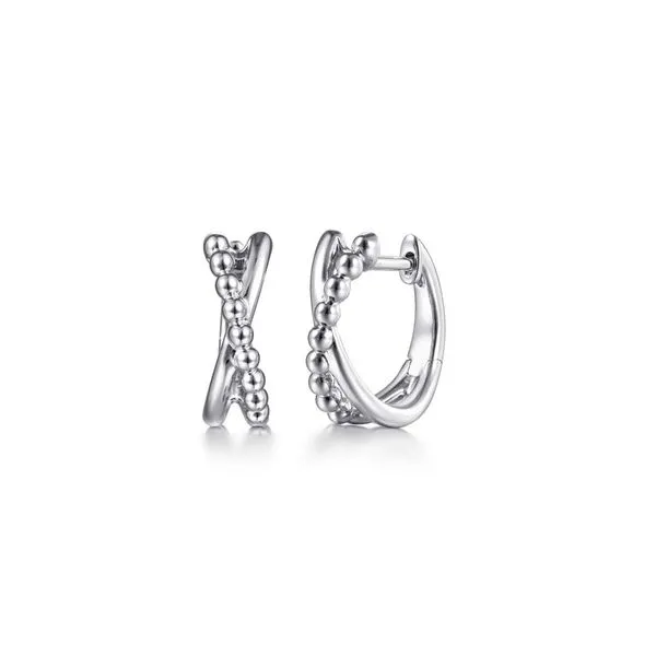 Sterling Silver Twisted Beaded Huggies Koerbers Fine Jewelry Inc New Albany, IN