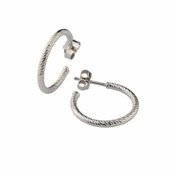 Sterling Silver 3/4' Sparkle Hoop Earrings Koerbers Fine Jewelry Inc New Albany, IN