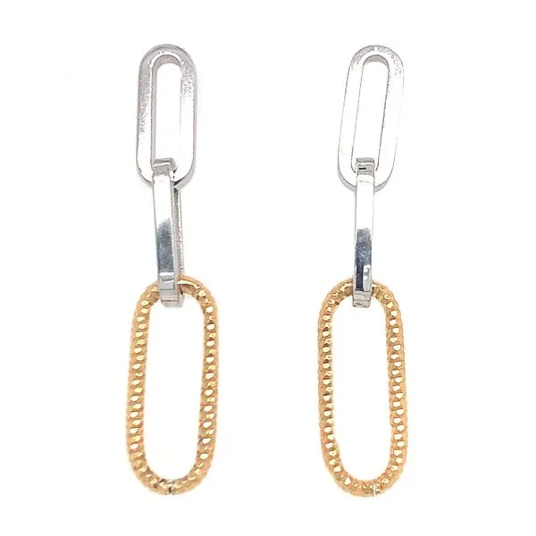 Sterling Silver and Yellow Gold Plated Paperclip Earrings Koerbers Fine Jewelry Inc New Albany, IN