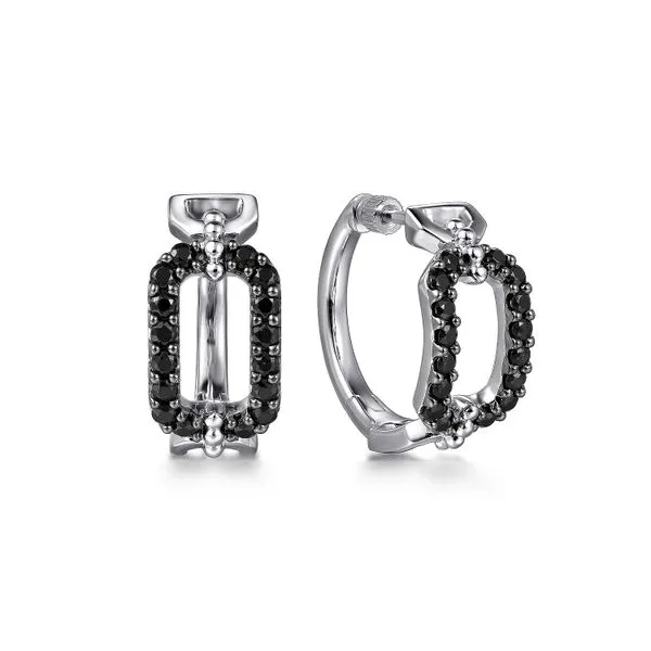 925 Sterling Silver Black Spinel Bujukan Link Chain Earrings Koerbers Fine Jewelry Inc New Albany, IN