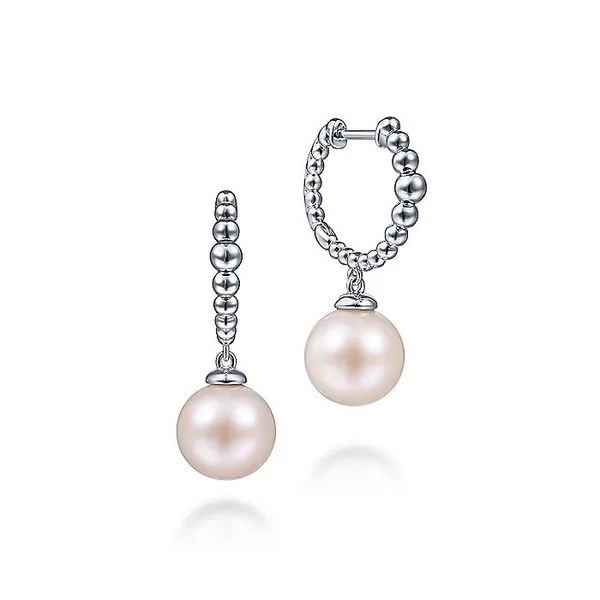 925 Sterling Silver Pearl Drop Huggies Koerbers Fine Jewelry Inc New Albany, IN