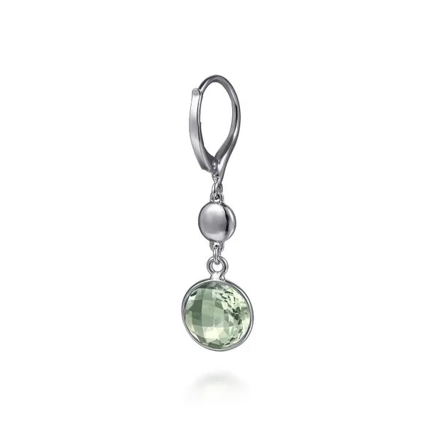 925 Sterling Silver Bujukan and Bezel Green Amethyst Drop Earrings Image 2 Koerbers Fine Jewelry Inc New Albany, IN