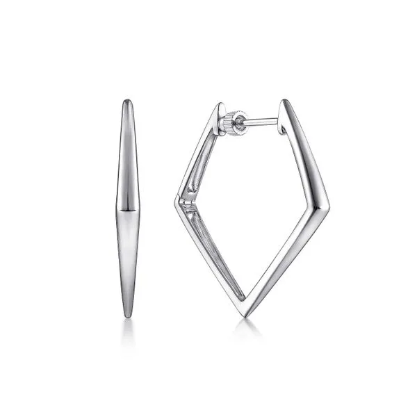 925 Sterling Silver Geometric Classic Hoop Earrings Koerbers Fine Jewelry Inc New Albany, IN