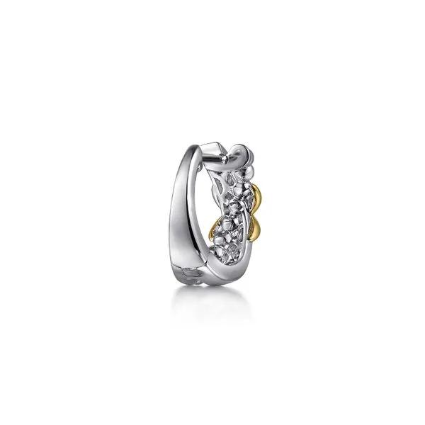 925 Sterling Silver and 14K Yellow Gold Bujukan Intricate Hoop Earrings Image 2 Koerbers Fine Jewelry Inc New Albany, IN