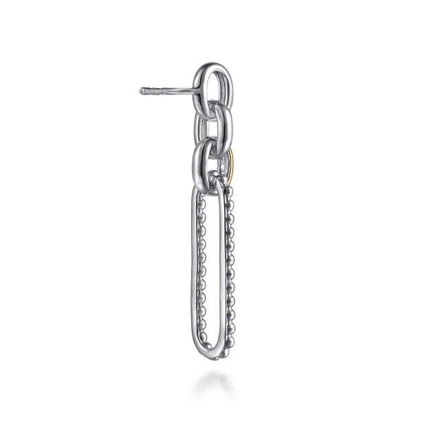 14K Yellow Gold and 925 Sterling Silver Bujukan Link Stud Earrings Image 2 Koerbers Fine Jewelry Inc New Albany, IN