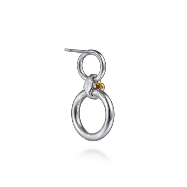 14K Yellow Gold and 925 Sterling Silver Bujukan Round Link Stud Earrings Image 2 Koerbers Fine Jewelry Inc New Albany, IN