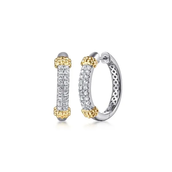 14K Yellow Gold and 925 Sterling Silver Bujukan White Sapphire Hoops Koerbers Fine Jewelry Inc New Albany, IN