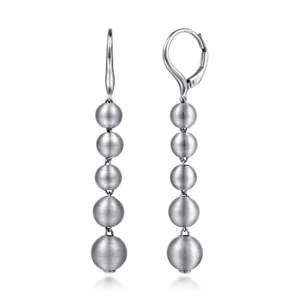 925 Sterling Silver Brush Beads Drop Earrings Koerbers Fine Jewelry Inc New Albany, IN
