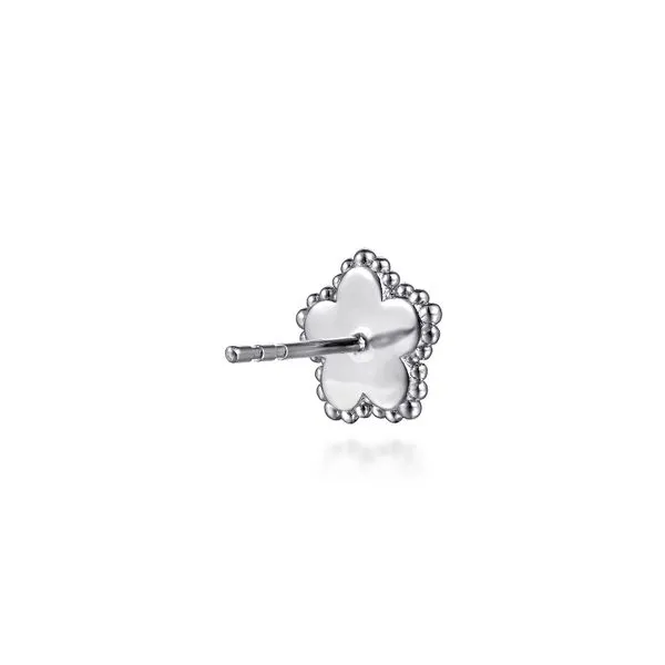 925 Serling Silver Diamond Bujukan Frame Flower Diamond Cut Stud Earrings Image 2 Koerbers Fine Jewelry Inc New Albany, IN