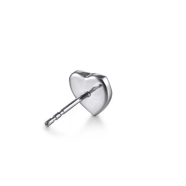 925 Sterling Silver Heart Diamond Cut Stud Earrings Image 2 Koerbers Fine Jewelry Inc New Albany, IN
