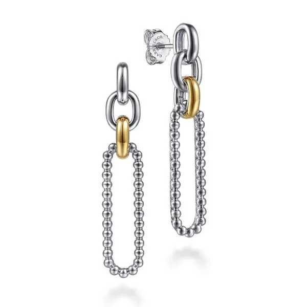 14K Yellow Gold and 925 Sterling Silver Bujukan Link Stud Earrings Koerbers Fine Jewelry Inc New Albany, IN