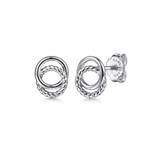 Sterling Silver Twisted Rope Double Circle Stud Earrings Koerbers Fine Jewelry Inc New Albany, IN