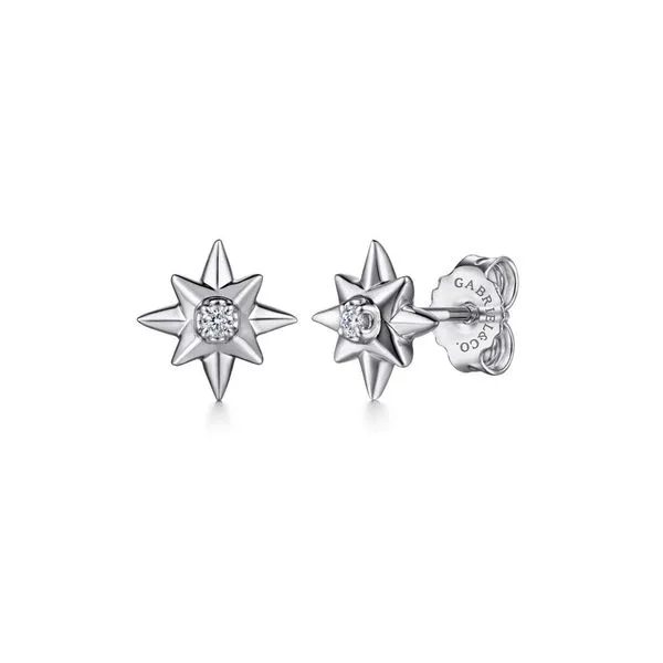 925 Sterling Silver Diamond Star Stud Earrings Koerbers Fine Jewelry Inc New Albany, IN