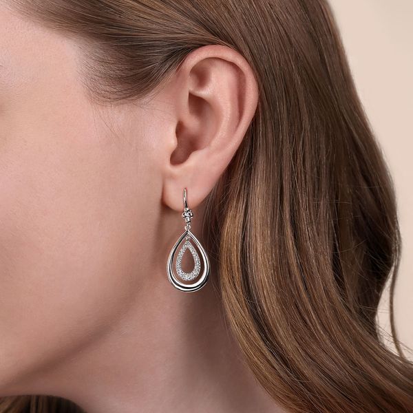 Sterling Silver White Sapphire Earrings Image 2 Koerbers Fine Jewelry Inc New Albany, IN