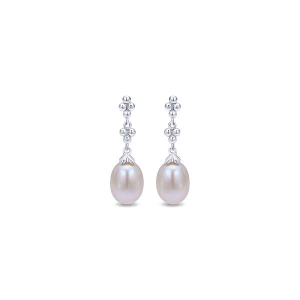 925 Sterling Silver Linear Pearl Drop Earrings Koerbers Fine Jewelry Inc New Albany, IN