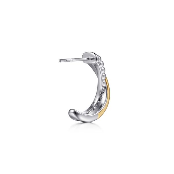 14K Yellow Gold and 925 Sterling Silver Bujukan J Hoop Earrings Image 2 Koerbers Fine Jewelry Inc New Albany, IN