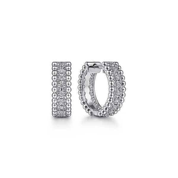 925 Sterling Silver White Sapphire Huggie Bujukan Earrings Koerbers Fine Jewelry Inc New Albany, IN