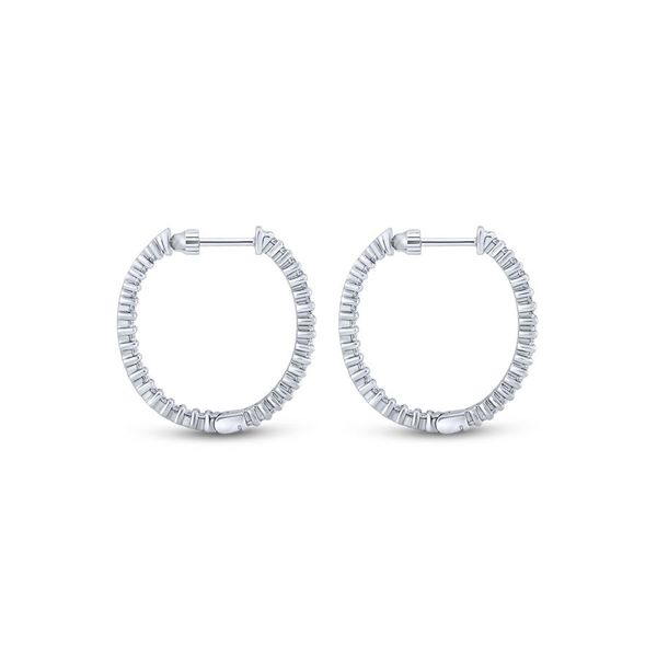 14K White Gold Inside Out Diamond Hoop Earrings Image 2 Koerbers Fine Jewelry Inc New Albany, IN