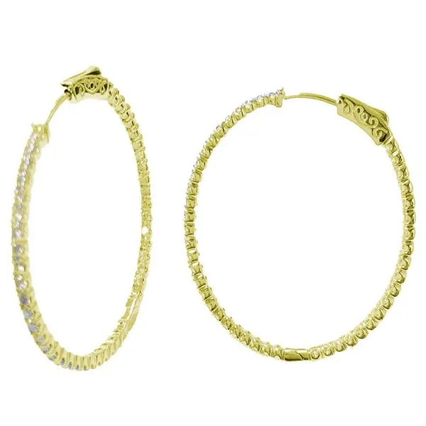 14K Yellow Gold Diamond Hoop Earrings Koerbers Fine Jewelry Inc New Albany, IN