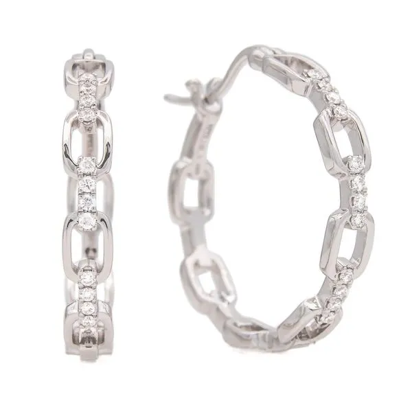 14K White Gold Diamond Fashion Hoop Earrings Koerbers Fine Jewelry Inc New Albany, IN
