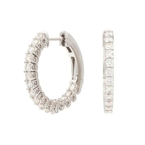 14K White Gold Diamond Hoop Earrings Koerbers Fine Jewelry Inc New Albany, IN