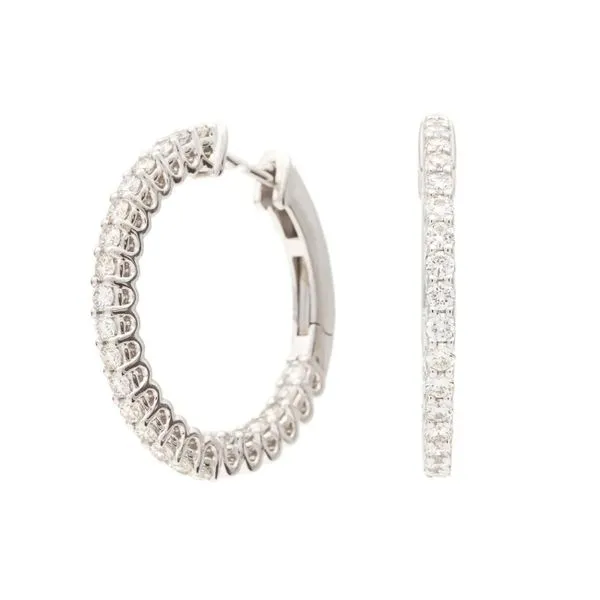 14K White Gold Diamond Hoop Earrings Koerbers Fine Jewelry Inc New Albany, IN